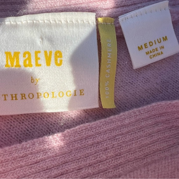 Maeve Blush V-Neck Cashmere Sweater - Picture 6 of 6